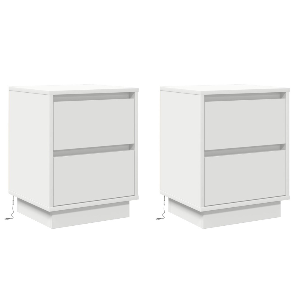Produktbild för Nattduksbord 2 pcs Vit 39 x 34,5 x 50 cm Konstruerat trä