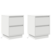 Produktbild för Nattduksbord 2 pcs Vit 39 x 34,5 x 50 cm Konstruerat trä