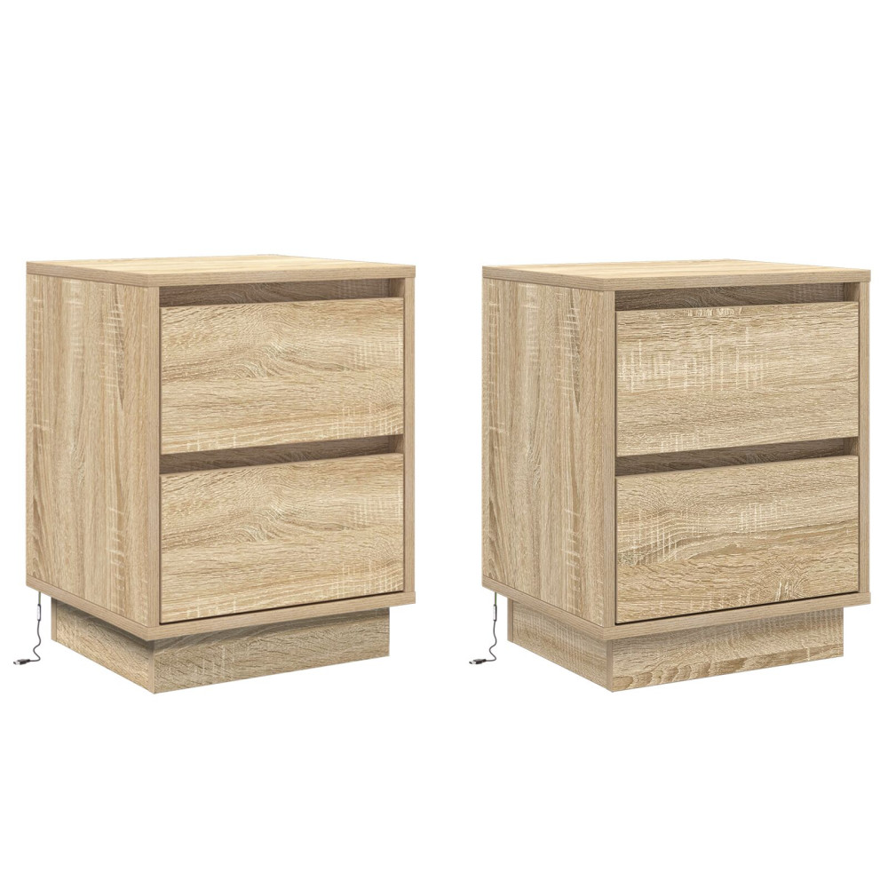 Produktbild för Nattduksbord 2 pcs Sonoma-ek 39 x 34,5 x 50 cm Konstruerat trä