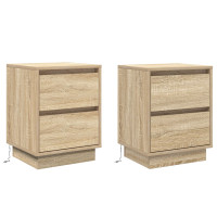 Produktbild för Nattduksbord 2 pcs Sonoma-ek 39 x 34,5 x 50 cm Konstruerat trä