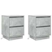 Produktbild för Nattduksbord 2 pcs Betonggrå 39 x 34,5 x 50 cm Konstruerat trä