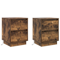 Produktbild för Nattduksbord 2 pcs Rökt ek 39 x 34,5 x 50 cm Konstruerat trä