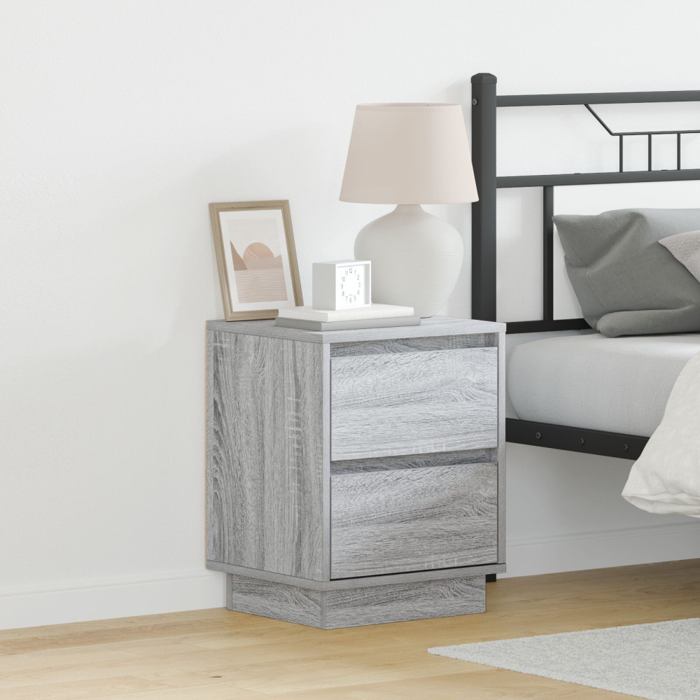 Produktbild för Nattduksbord 2 pcs Grå 39 x 34,5 x 50 cm Konstruerat trä