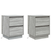 Produktbild för Nattduksbord 2 pcs Grå 39 x 34,5 x 50 cm Konstruerat trä