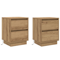 Produktbild för Nattduksbord 2 pcs Artisan Ek 39 x 34,5 x 50 cm Konstruerat trä