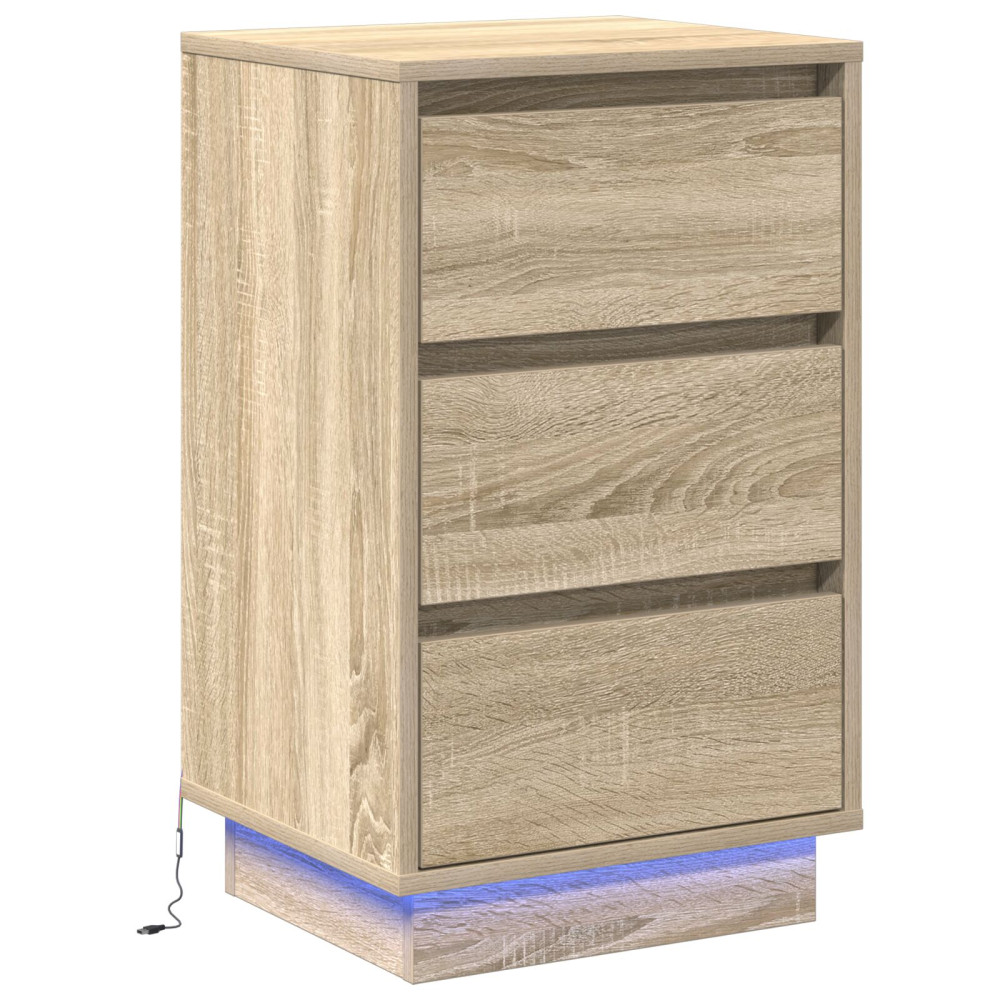 Produktbild för Nattduksbord Sonoma-ek 39 x 34,5 x 65 cm Konstruerat trä