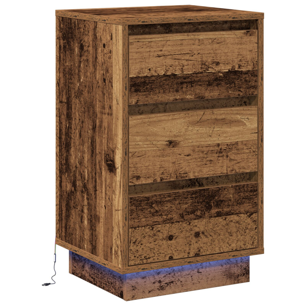 Produktbild för Nattduksbord Gammalt trä 39 x 34,5 x 65 cm Konstruerat trä