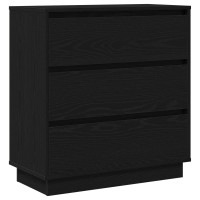 Produktbild för Nattduksbord Svart Ek 71 x 34,5 x 75 cm Konstruerat trä