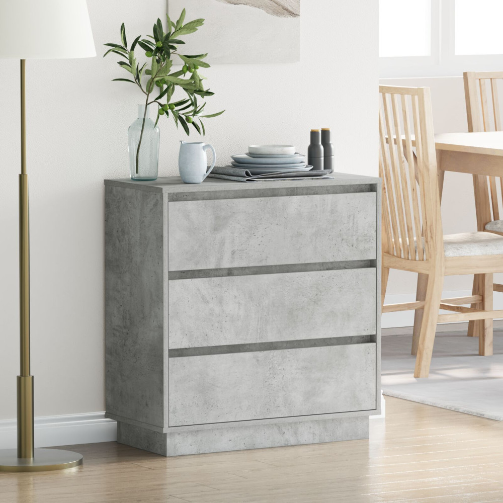 Produktbild för Nattduksbord Betonggrå 71 x 34,5 x 75 cm Konstruerat trä