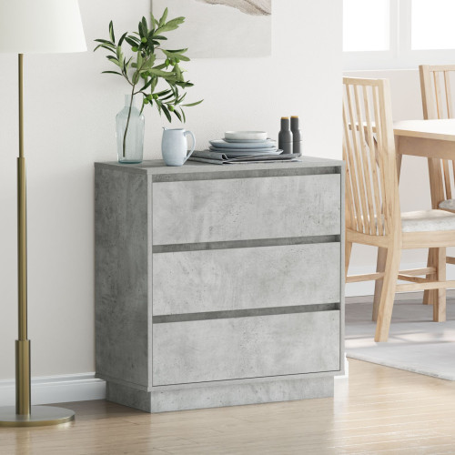 vidaXL Nattduksbord Betonggrå 71 x 34,5 x 75 cm Konstruerat trä