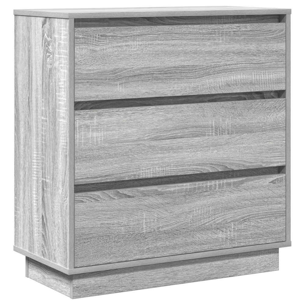 Produktbild för Nattduksbord med låda Grå 71 x 34,5 x 75 cm Konstruerat trä