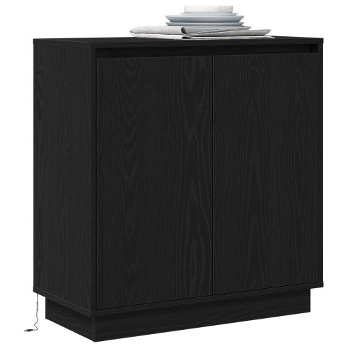 vidaXL Skänk med hylla Svart Ek 71 x 34.5 x 75 cm Konstruerat trä