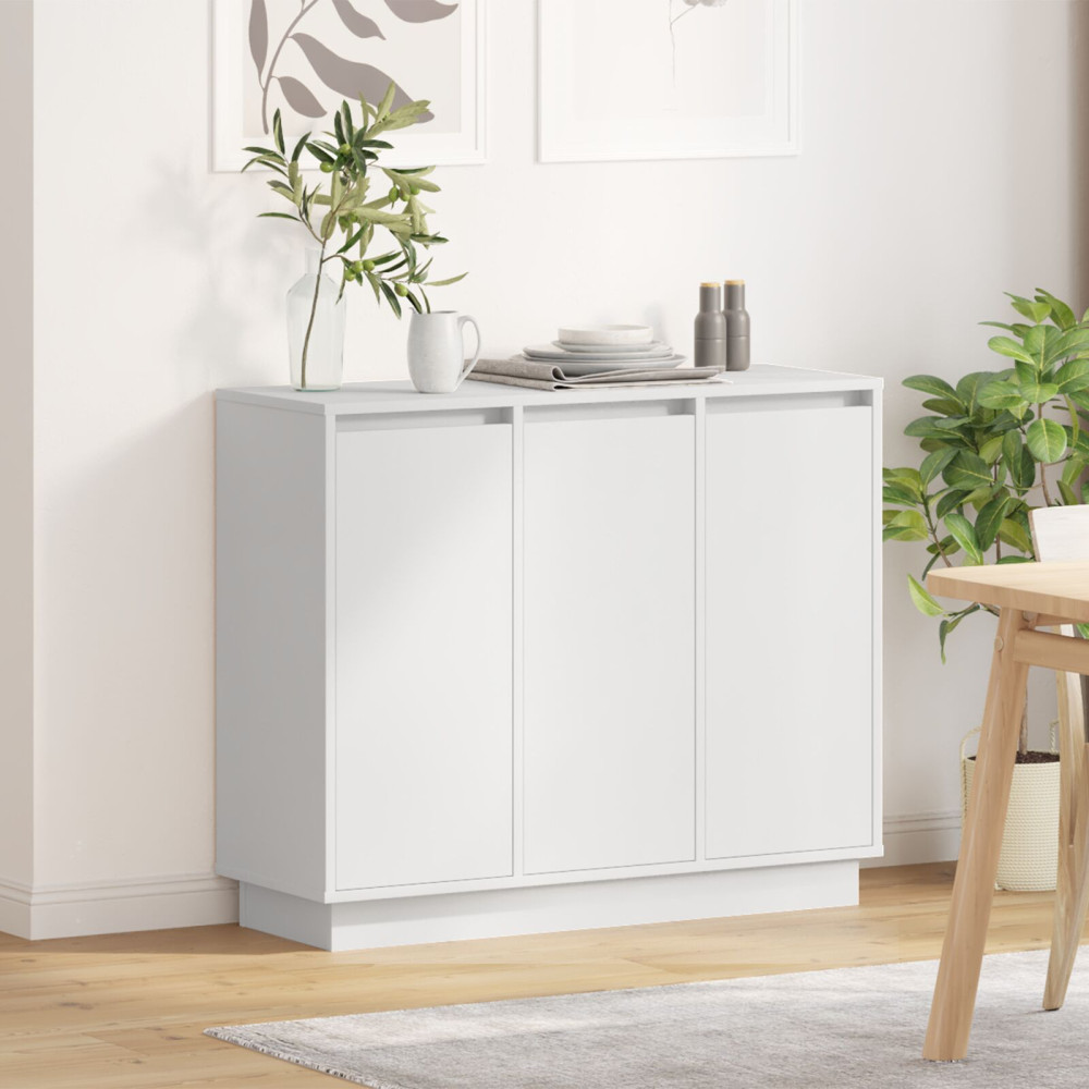 Produktbild för LED-sido bord Vit 90 x 32 x 75 cm Konstruerat trä