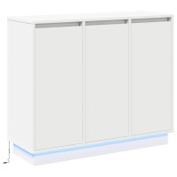 Produktbild för LED-sido bord Vit 90 x 32 x 75 cm Konstruerat trä