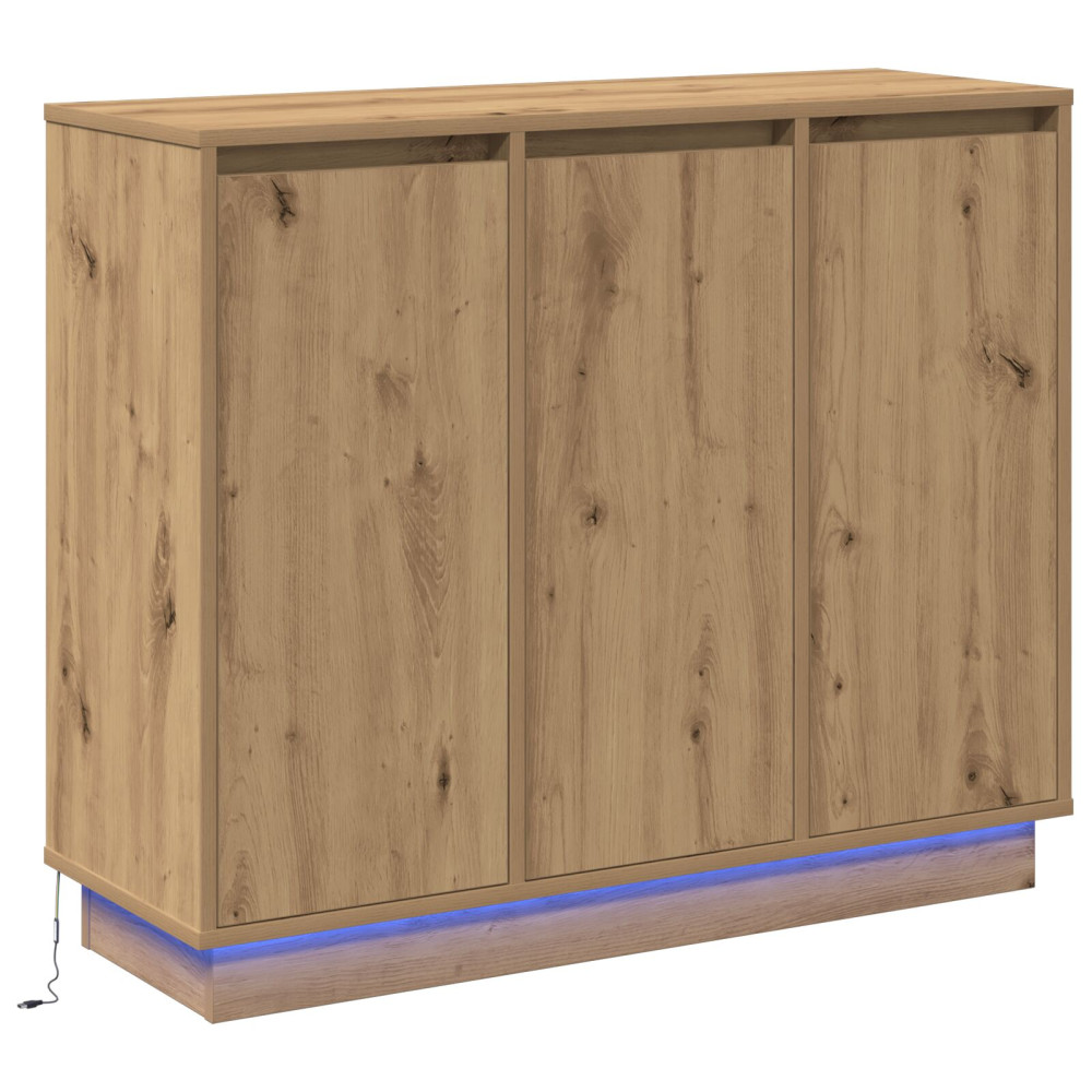 Produktbild för LED-sido bord Artisan Ek 90 x 32 x 75 cm Konstruerat trä
