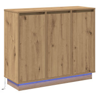 Produktbild för LED-sido bord Artisan Ek 90 x 32 x 75 cm Konstruerat trä