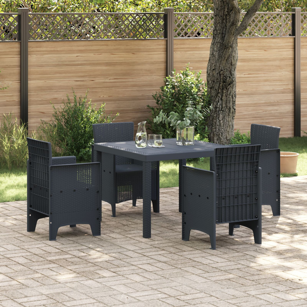 Produktbild för Trädgårdsbord Antracit 100 x 100 x 73 cm konstrotting