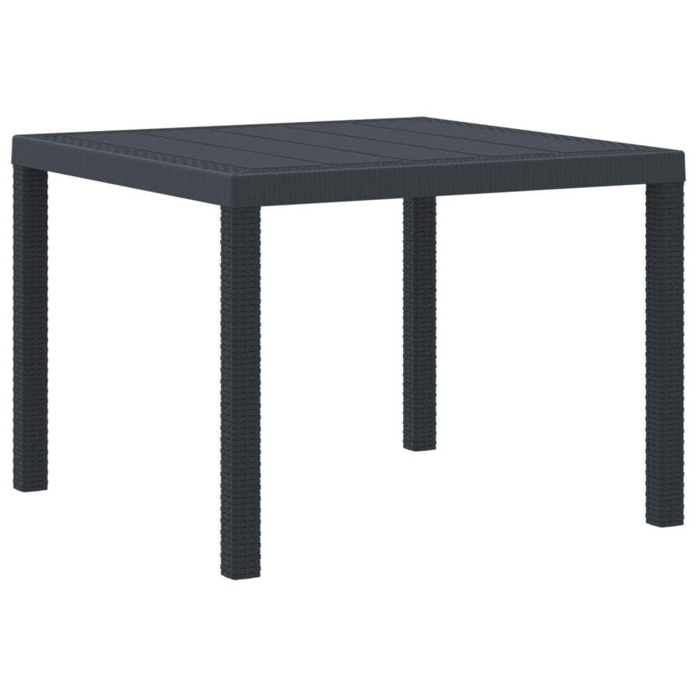 Produktbild för Trädgårdsbord Antracit 100 x 100 x 73 cm konstrotting
