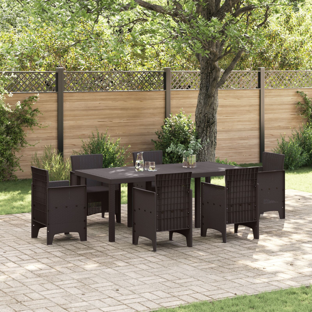 Produktbild för Trädgårdsbord Brun 200 x 100 x 73 cm konstrotting
