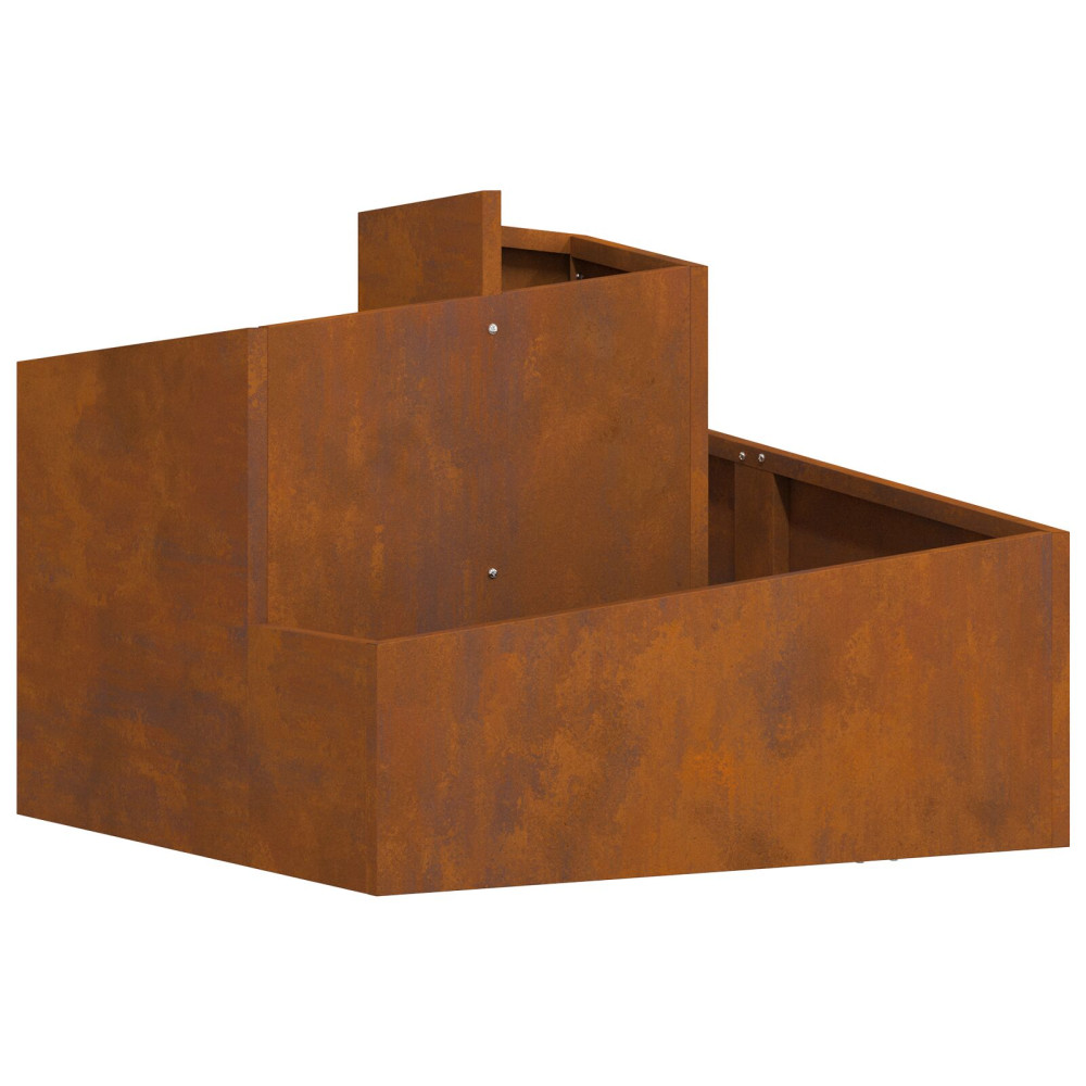 Produktbild för Trädgårdsplanterare Brun 60 x 60 x 50 cm Väderbeständig stål