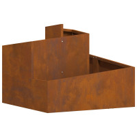 Produktbild för Trädgårdsplanterare Brun 60 x 60 x 50 cm Väderbeständig stål