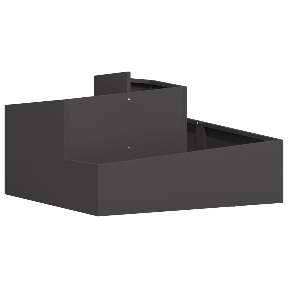 Produktbild för Trädgårdsplanterare Svart 80 x 80 x 50 cm Kallvalsat stål