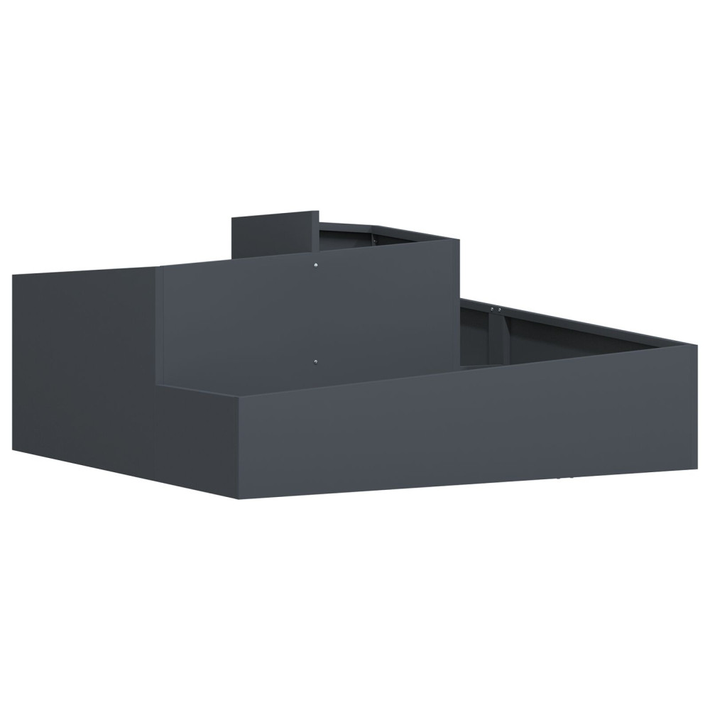 Produktbild för Trädgårdsplanterare Antracit 100 x 100 x 50 cm Kallvalsat stål
