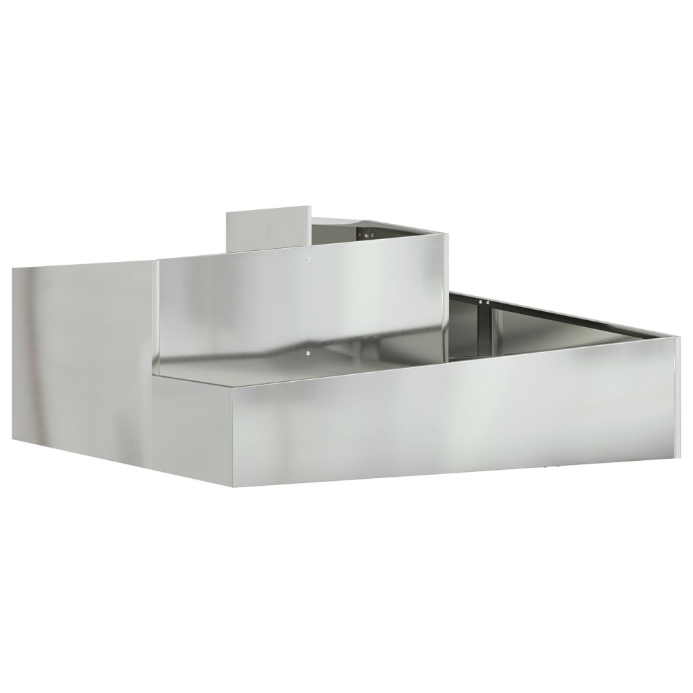 Produktbild för Trädgårdsplanterare Silver 100 x 100 x 50 cm Galvaniserat Stål