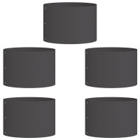 Produktbild för Krukring 5 pcs Svart 30 x 30 x 20 cm Kallvalsat stål