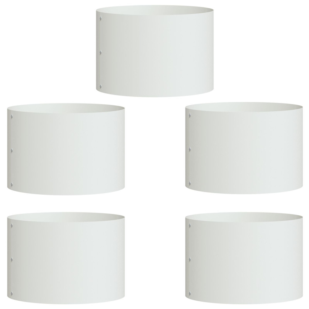 Produktbild för Krukring 5 pcs Vit 30 x 30 x 20 cm Kallvalsat stål