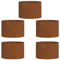 Produktbild för Krukring 5 pcs Brun 30 x 30 x 20 cm Väderbeständig stål