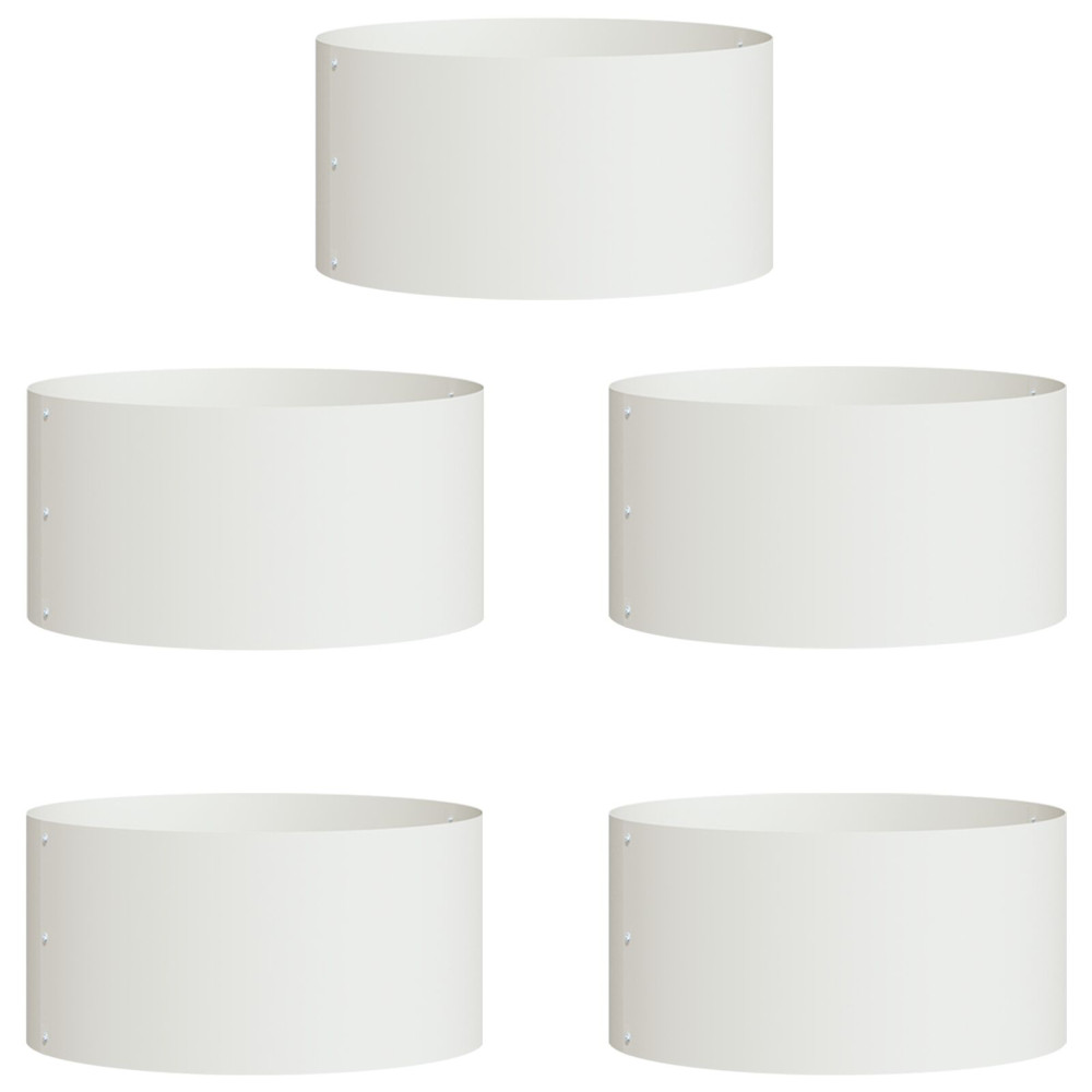 Produktbild för Krukring 5 pcs Vit 40 x 40 x 20 cm Kallvalsat stål