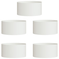 Produktbild för Krukring 5 pcs Vit 40 x 40 x 20 cm Kallvalsat stål