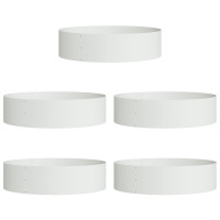 Produktbild för Krukring 5 pcs Vit 80 x 80 x 20 cm Kallvalsat stål