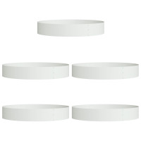 Produktbild för Krukring 5 pcs Vit 120 x 120 x 20 cm Kallvalsat stål