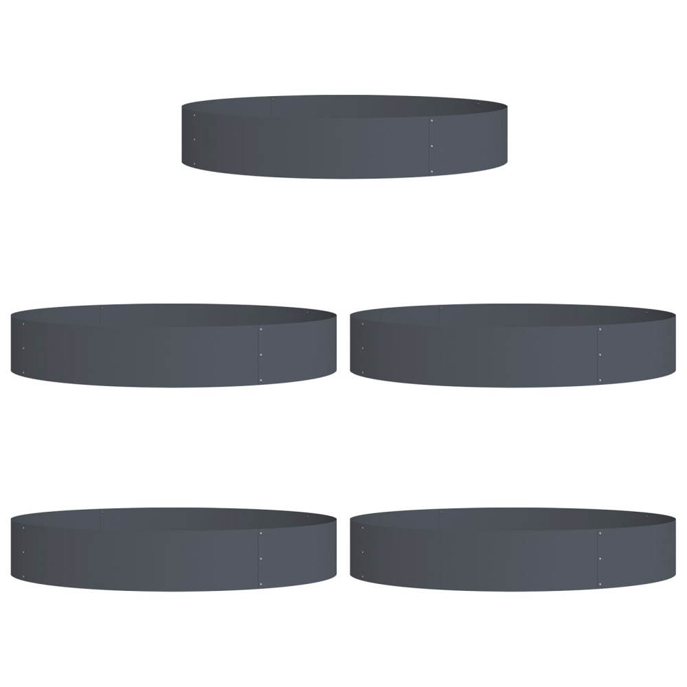 Produktbild för Krukring 5 pcs Antracit 120 x 120 x 20 cm Kallvalsat stål