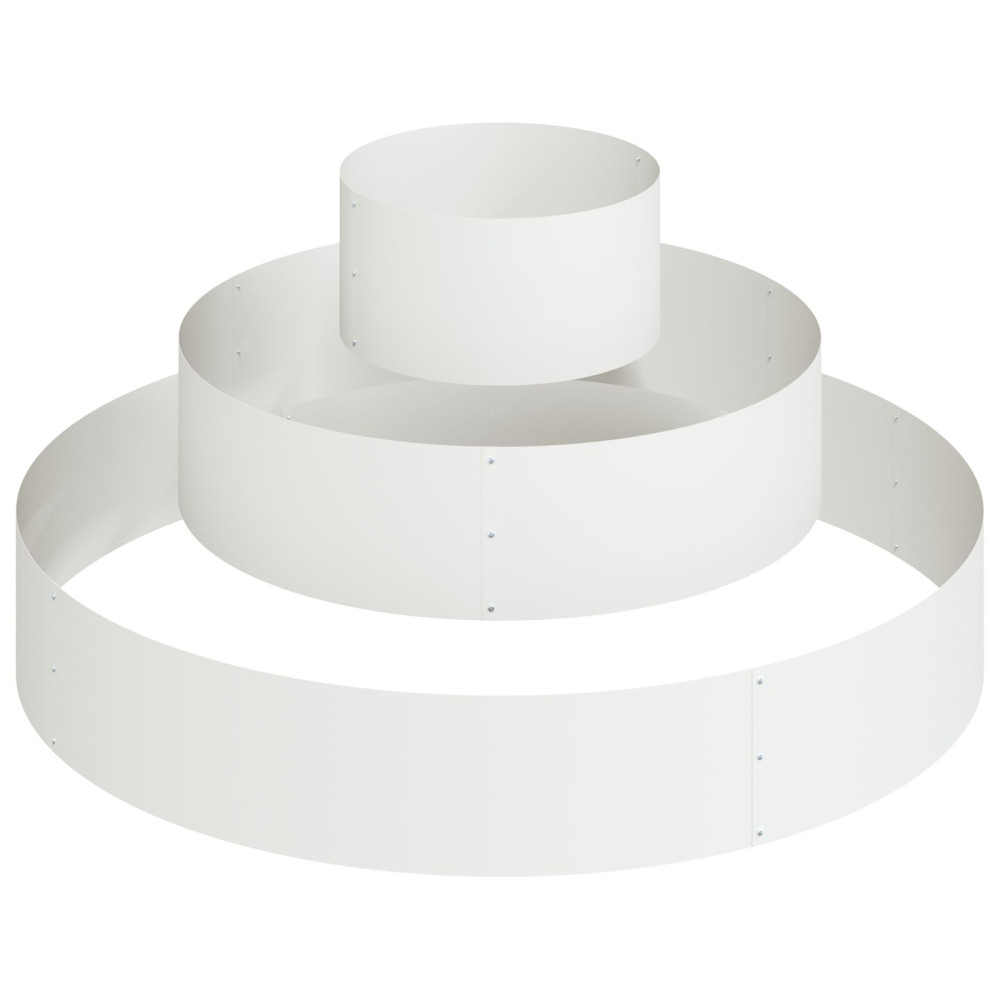 Produktbild för Trädgårdsplanterare Vit 120 x 120 x 20 cm Kallvalsat stål