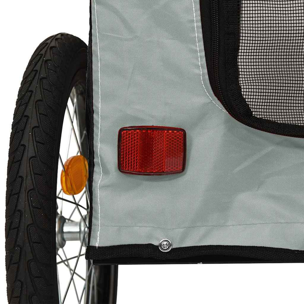 Produktbild för Cykelvagn för djur grå och svart oxfordtyg och järn