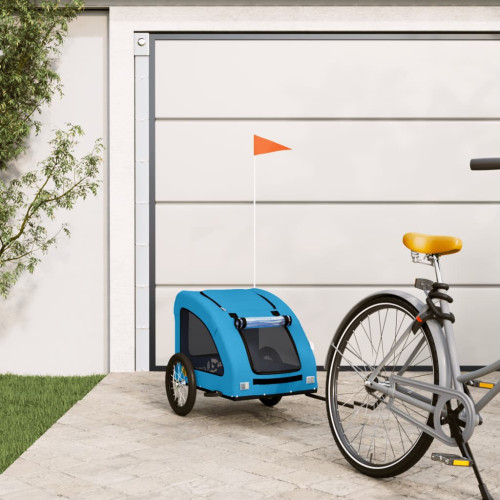 vidaXL Cykelvagn för djur blå oxfordtyg och järn