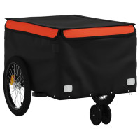 Produktbild för Cykelvagn svart och orange 30 kg järn