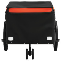 Produktbild för Cykelvagn svart och orange 30 kg järn