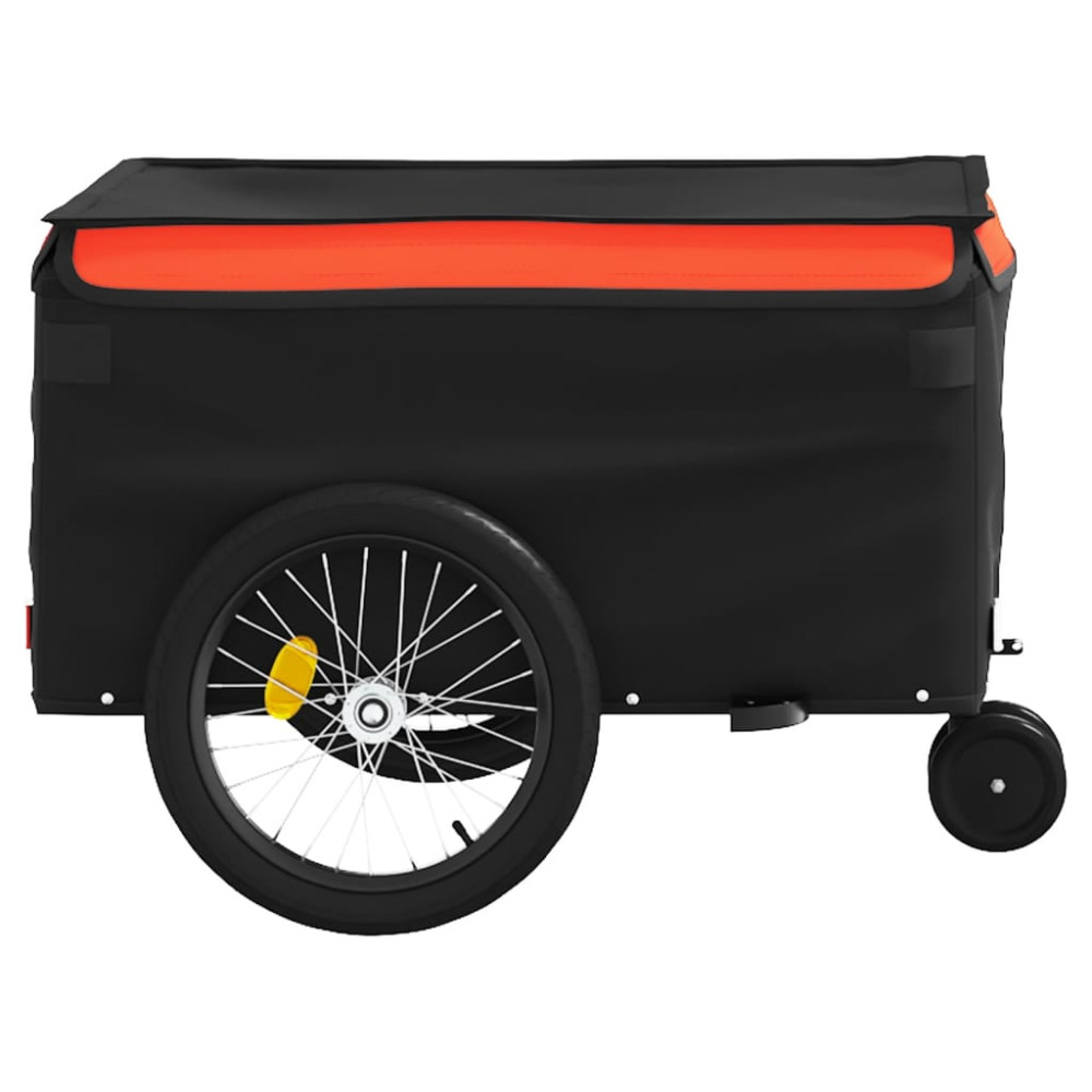 Produktbild för Cykelvagn svart och orange 30 kg järn