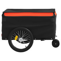 Produktbild för Cykelvagn svart och orange 30 kg järn