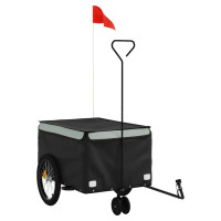 Produktbild för Cykelvagn svart och grå 30 kg järn