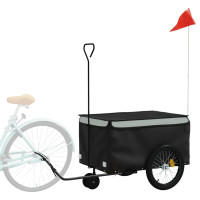 Produktbild för Cykelvagn svart och grå 30 kg järn