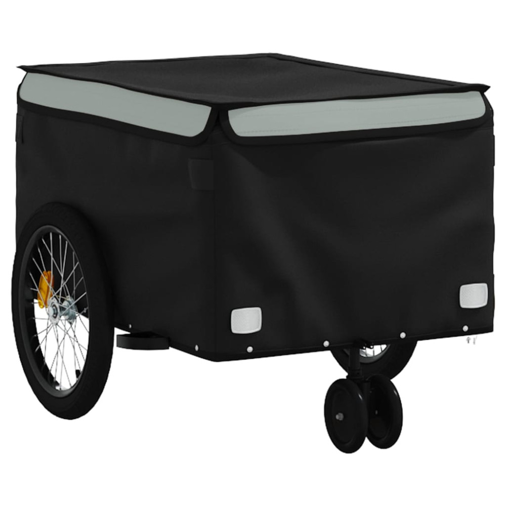 Produktbild för Cykelvagn svart och grå 30 kg järn