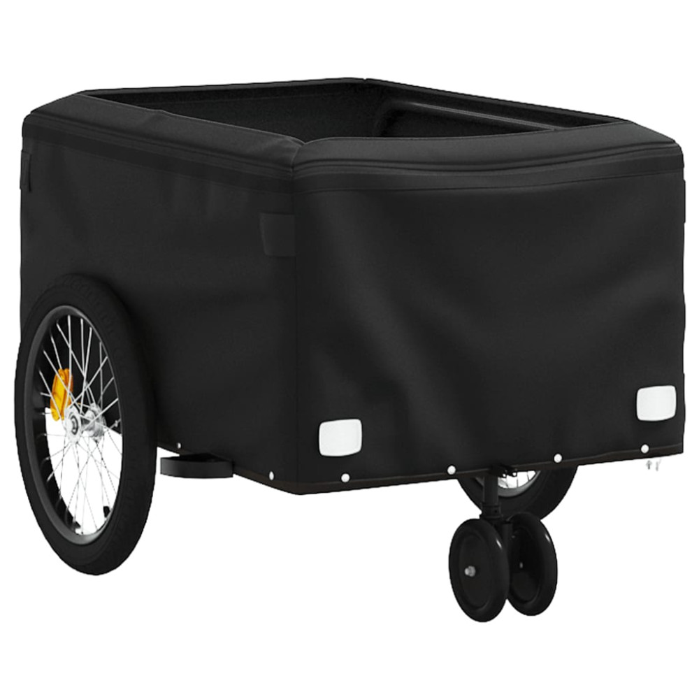 Produktbild för Cykelvagn svart och grå 30 kg järn