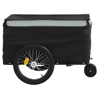 Produktbild för Cykelvagn svart och grå 30 kg järn