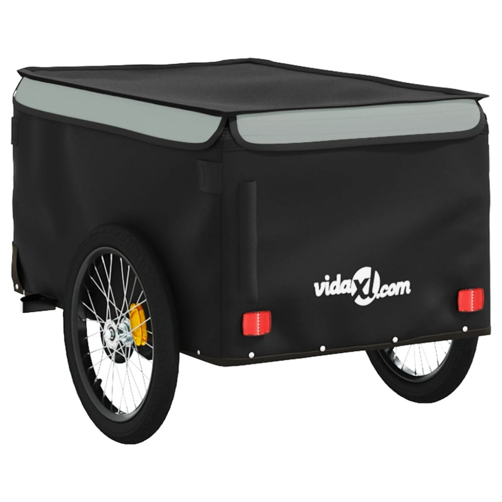 Produktbild för Cykelvagn svart och grå 30 kg järn