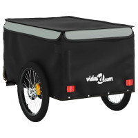 Produktbild för Cykelvagn svart och grå 30 kg järn